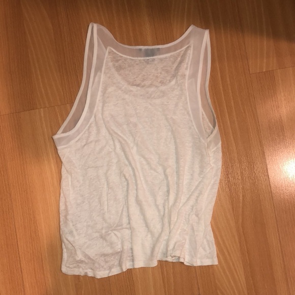 Basic Flowie white tea with see-through trim. High low Hemline - Picture 4 of 4